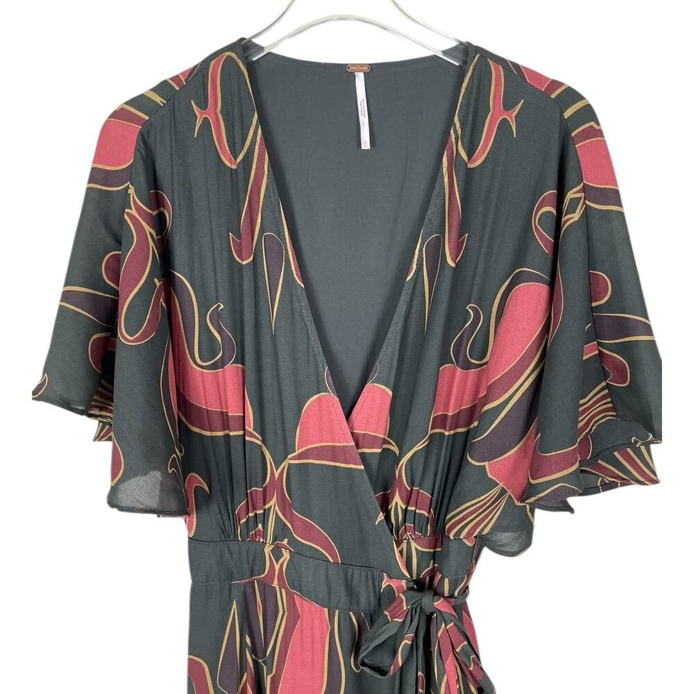 Free People Sweet Escape Floral Maxi Wrap Dress Boho Festival Size XS - Picture 10 of 16
